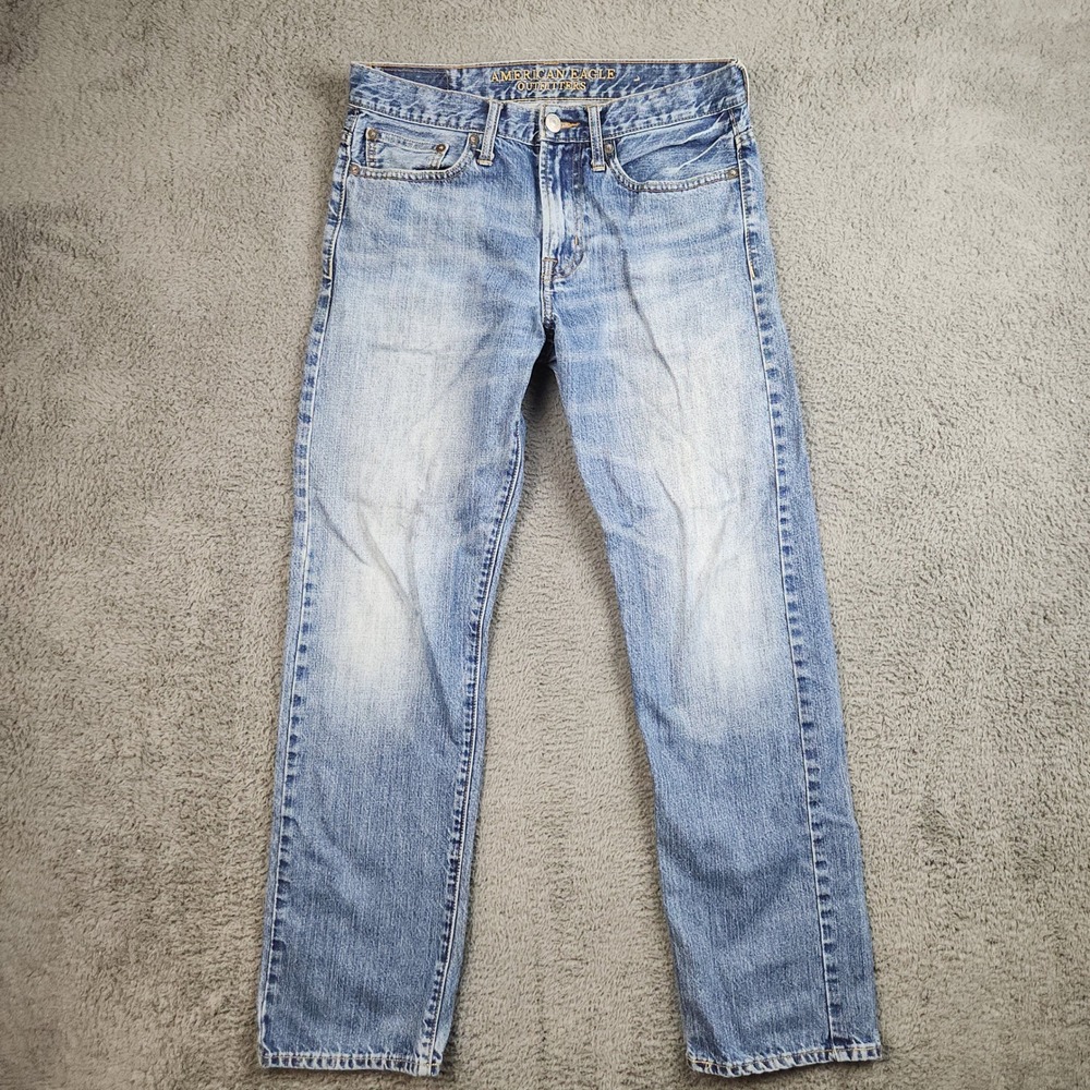 American Eagle Jeans Mens 30/32 Blue Mid Rise Relaxed Straight Leg Denim Skater